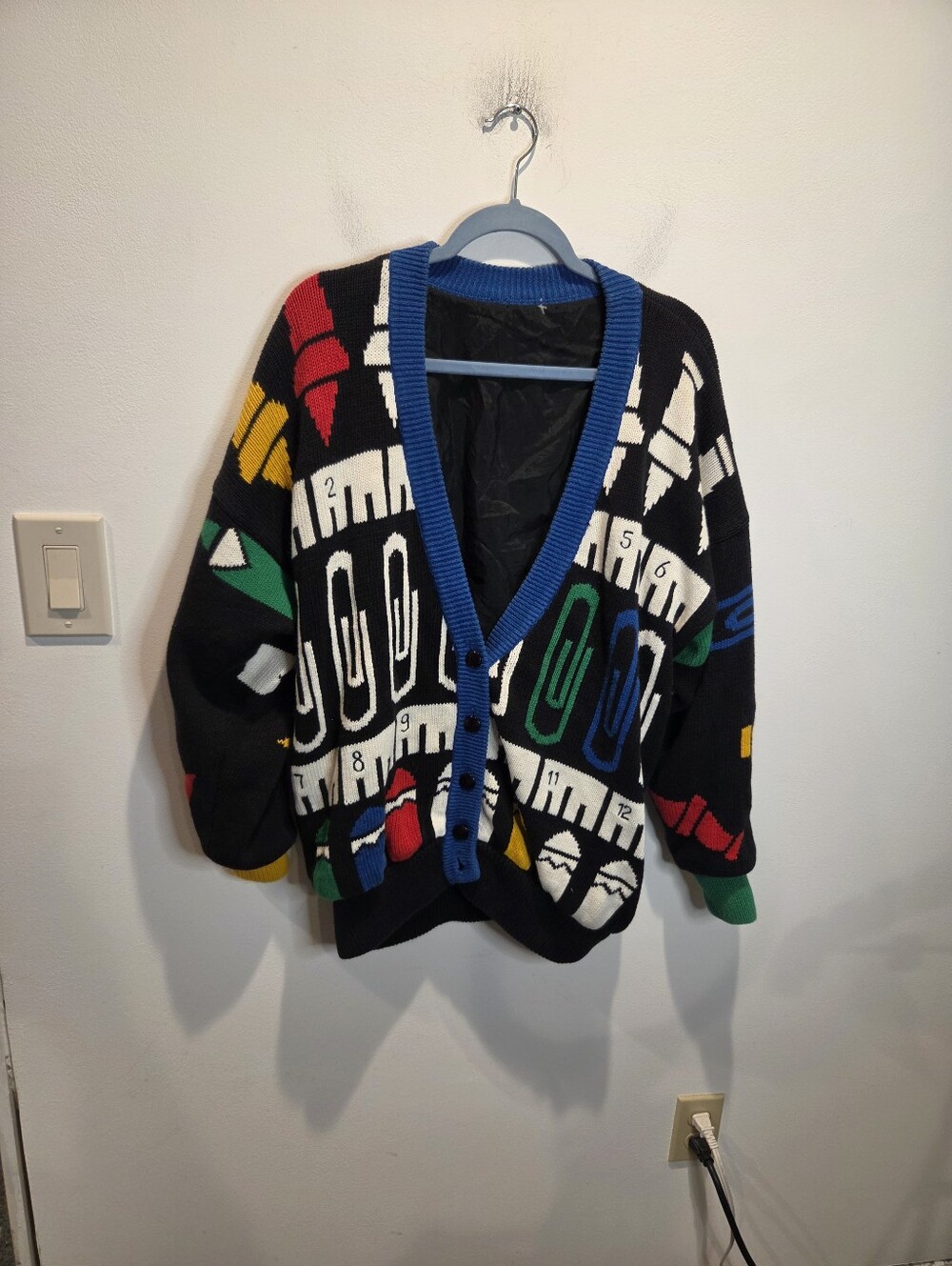 Vintage 80s Size XXL School Teacher Grandpa Sweater Flaw